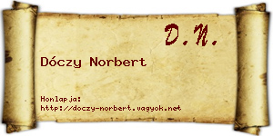 Dóczy Norbert névjegykártya