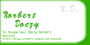 norbert doczy business card